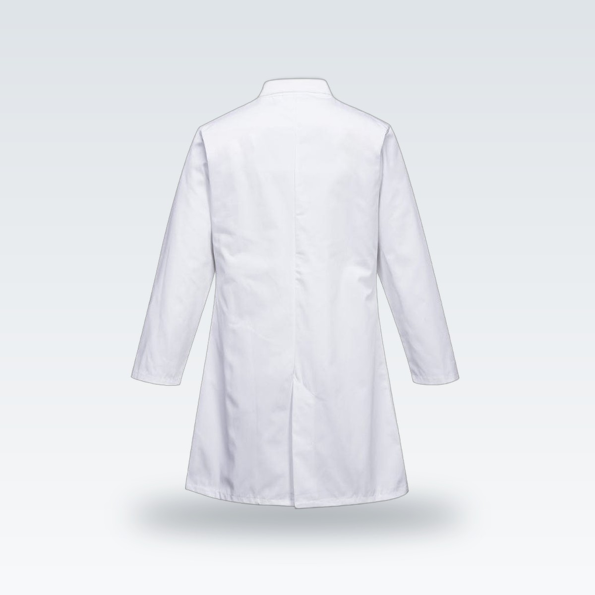 A white work coat laid flat