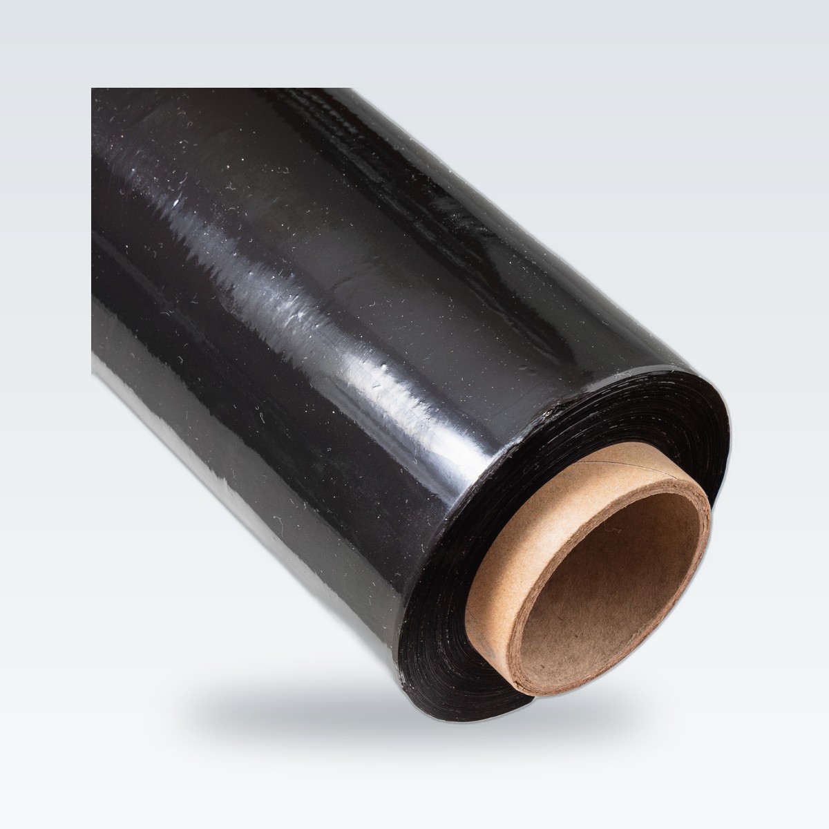 The core of a black stretch film roll